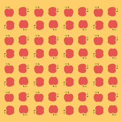 Apple pattern. Background. Vector illustration. Textile red and green fruits