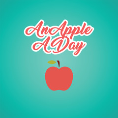 Apple icon. Label with fruit vector illustration