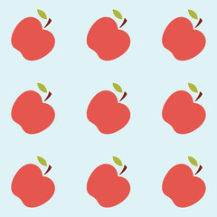 Apple pattern. Background. Vector illustration. Textile red and green fruits