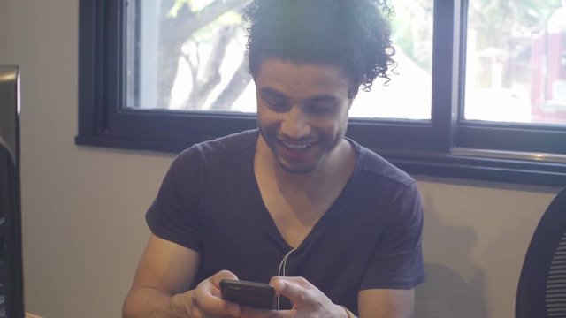 Young man using smart phone