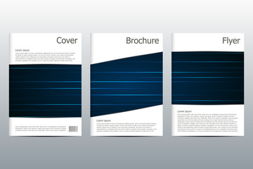 Set of business templates for brochure, flyer, cover magazine in A4 size, vector illustration