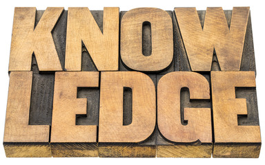 knowledge word abstract in wood type