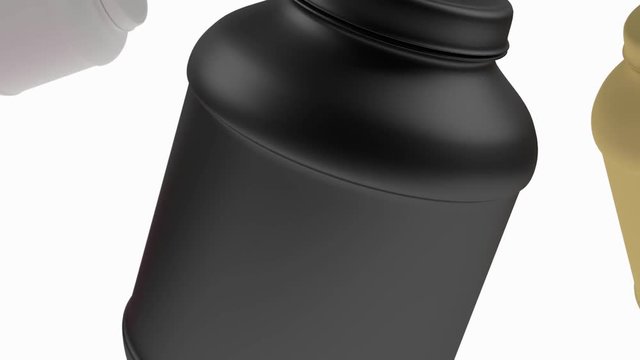 whey protein Bottle 3D rendering on white background