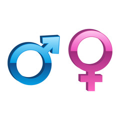 Vector illustration of male and female sign.