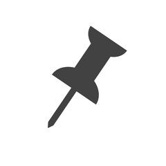 Classical office pin. Flat style icon. Vector illustration