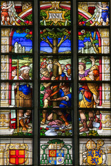 Stained Glass - St Gummarus and the Miracle of the Tree