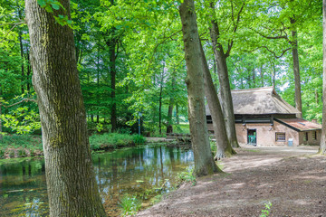 Papiermolen in het Nederlands openluchtmuseum in Arnhem