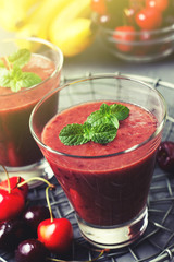 smoothie with cherry and banana