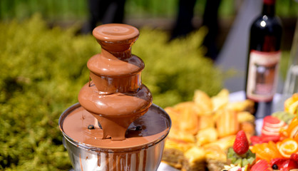 Chocolate fountain outdoor