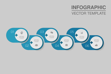 Vector infographic template for diagram, graph, presentation, chart, business concept with 6 options.