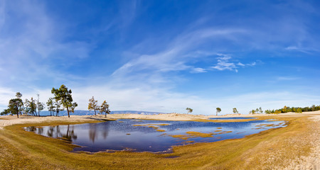 Swamps of the Saray Bay on the island of Olkhon Baikal