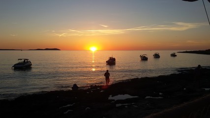 Sunset from ibiza island 