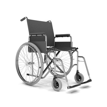Rollstuhl auf weißem Hintergrund