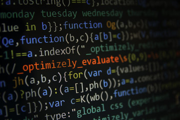Programming code abstract screen of software developer. Computer code development.