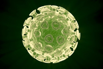 Hepatitis C  virus on colorful background, 3D illustration