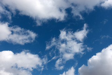 blue sky with clouds closeup