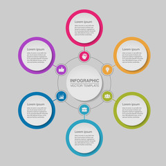 Vector infographic template, 6 options.