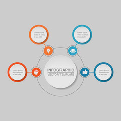 Obraz premium Vector infographic template, 4 options.