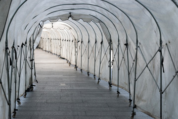 Obraz premium White tent tunnel