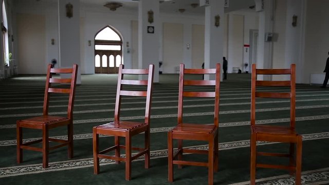Four chairs in the mosque