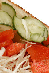Vegetarian doner kebap sandwitch closeup