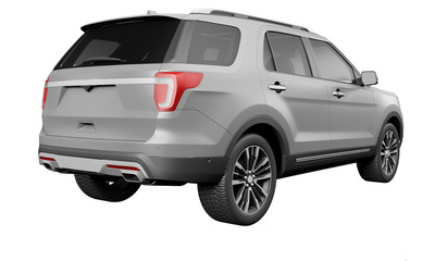 Modern SUV on white background 
