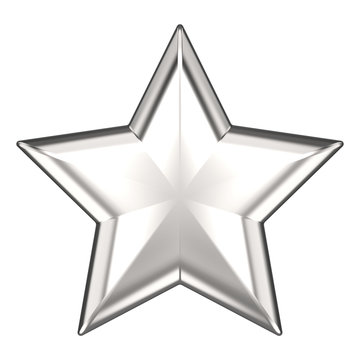 3D Illustration Silver Star