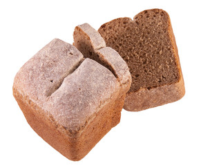 Sliced rye bread isolated on a white background