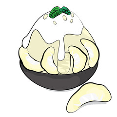 Korean dessert durian bingsu