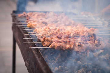 Preparation of shish kebab