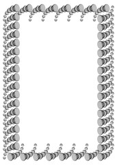Black and white abstract vertical frame. Vector clip art.