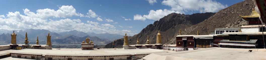 Golden stupas on the roof