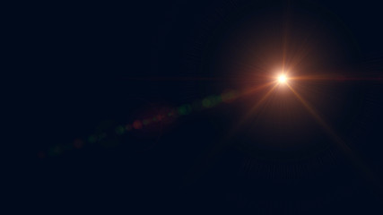 Fototapeta na wymiar Bright light with lens flare. Background with spotlight beam.