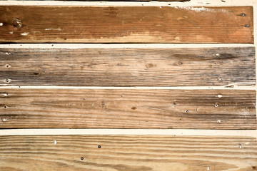 Fototapeta premium Brown wooden planks in the sandWood texture