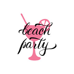 Hand drawn lettering design about summer