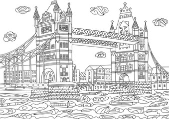 Coloring for adult with London.