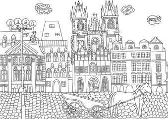 Coloring for adult with Czech Republic.