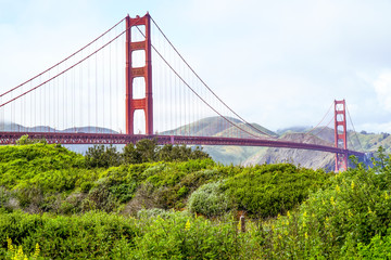 Golden Gate Bridge San Francisco - view from Battery East Park - SAN FRANCISCO - CALIFORNIA - APRIL 18, 2017