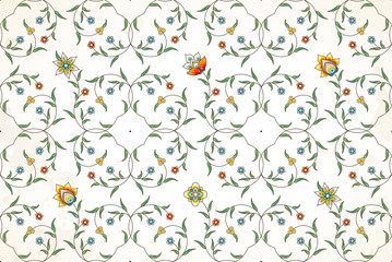 Vector seamless pattern in Eastern style.