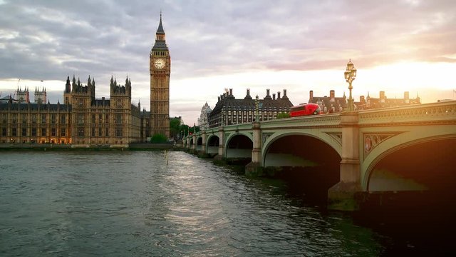 Westminster Br&uuml;cke zum Sonnenuntergang