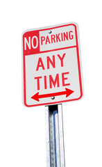 no parking sign isolated on white background