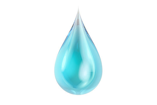 Water drop closeup, 3D rendering