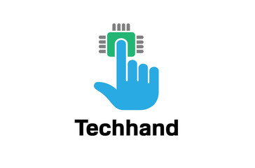 Technology Click Hand Logo Design Illustration