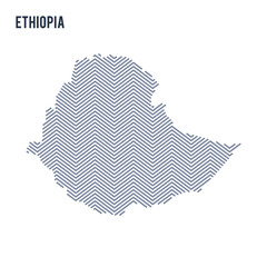 Vector abstract hatched map of Ethiopia isolated on a white background.