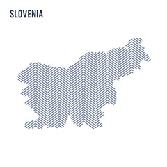 Vector abstract hatched map of Slovenia isolated on a white background.