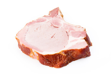 Pieces of pork meat, isolated on white background.