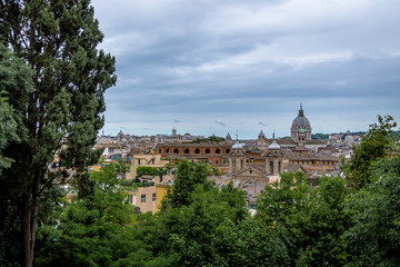 Fototapeta na wymiar Rome aerial cityscape view from Pincio Hill - Rome, Italy