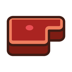 Beef fillet cartoon icon vector illustration graphic design