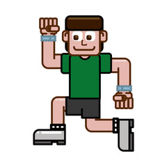 runner happy men icon vector illustration graphic design