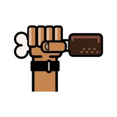 Fist chicken thigh icon vector illustration graphic design